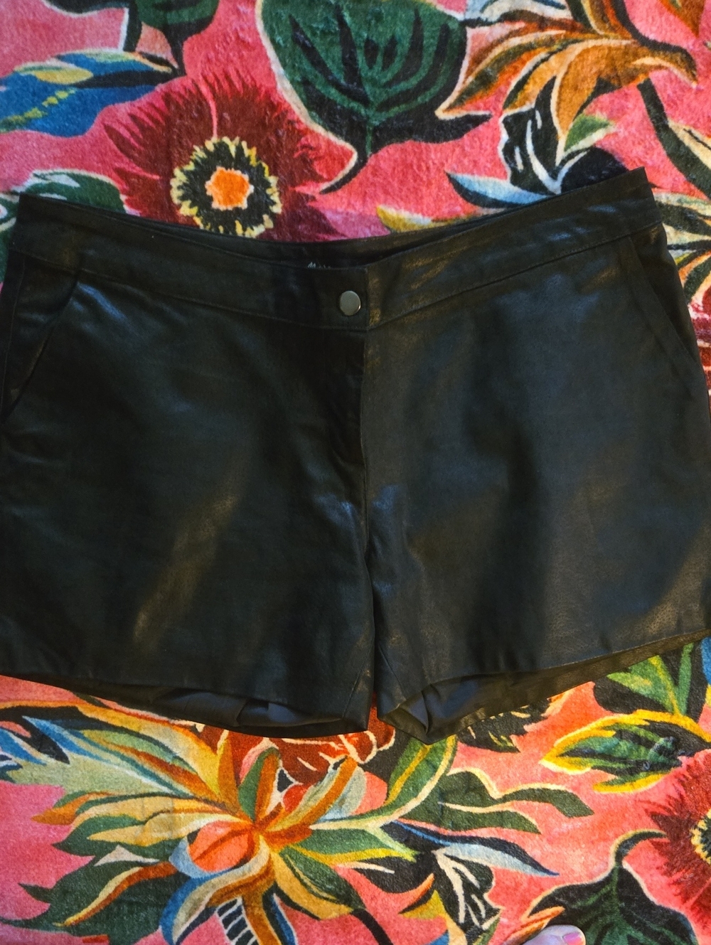 Black Women's Real Suede Leather Shorts